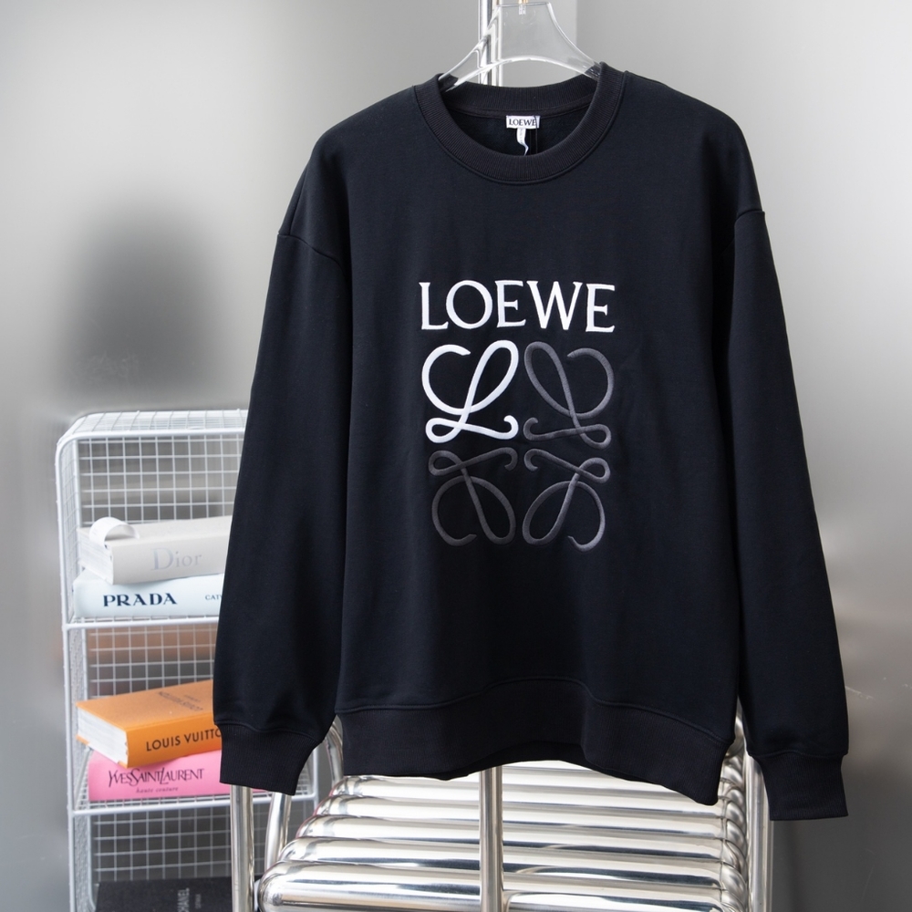 Loewe classic large logo embroidered crew neck sweatshirt